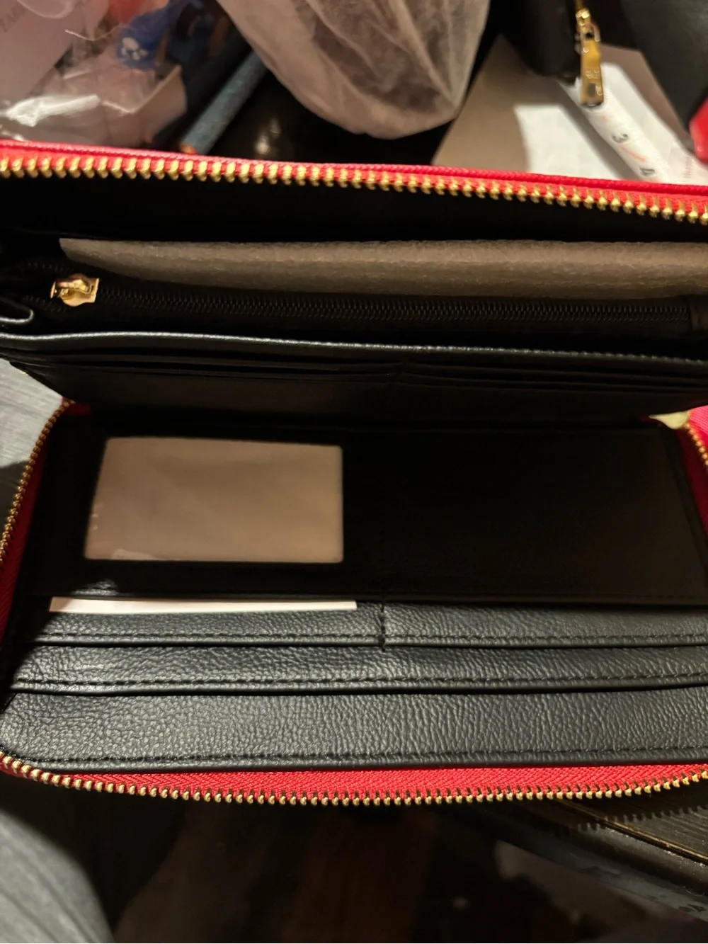 Steve Madden Red Zip Around Wallet with Wrist Strap